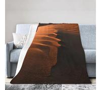 NImongt Sand Dunes Print Breathable Flannel Blanket Lightweight Skin Friendly Conditioning Blanket For Bed