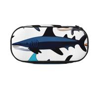 NImongt Sharks Pattern Print Stylish Pencil Bag Pen Case School Supplies Makeup Storage Travel Office Class Use