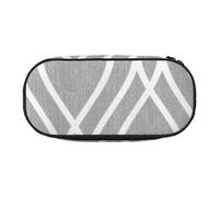 NImongt Silver Geometric Figure Print Stylish Pencil Bag Pen Case School Supplies Makeup Storage Travel Office Class Use