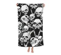 NImongt skull background Print Summer Needs Oversized Adult Beach Towel 32 x 52 in Soft Quick Dry Lightweight