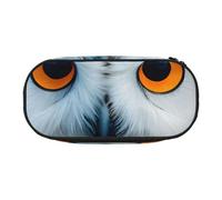 NImongt Snowy Owl Eyes Print Stylish Pencil Bag Pen Case School Supplies Makeup Storage Travel Office Class Use