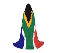 NImongt South African Flag Print Teens Kids And Adults Hooded Cloak Wizard Gothic Robe Carnival Halloween Cosplay