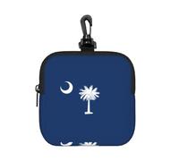 NImongt South Carolina Flag Print Lightweight Square Storage Bag Organizer Pouch Travel Cosmetic for Home Office
