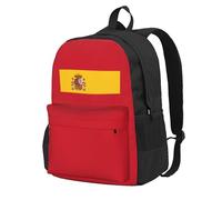 NImongt Spanish Flag Print Adult Backpack Water-Resistant Large Capacity For Hiking Camping Commuting Picnics