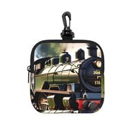 NImongt Steam Little Train Print Lightweight Square Storage Bag Organizer Pouch Travel Cosmetic for Home Office
