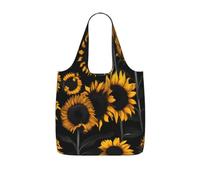 NImongt Sunflower Blooming Flowers Plants Print Women Men Foldable Reusable Shopping Lightweight Tote Bag Weekend Travel Gym Beach
