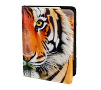 NImongt Tiger Stripes Orange Pattern Print Stylish Passport 5.5in Travel Document for Men Women Business Leisure Trips Wallet