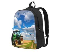 NImongt Tractor Under Blue Sky And White Clouds Print Large Capacity Backpack For Adults Travel School Commuter Work Daily Use Outdoor