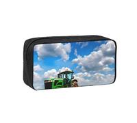 NImongt Tractor Under Blue Sky and White Clouds Print Unisex Pen Case Large-Capacity Stationery Accessory Office Travel Organizer Pouch