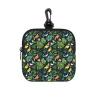 NImongt Tropical Birds Plant Leaf Print Lightweight Square Storage Bag Organizer Pouch Travel Cosmetic for Home Office