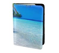 NImongt Tropical White Sand Beach and Ocean Print Stylish Passport 5.5in Travel Document for Men Women Business Leisure Trips Wallet
