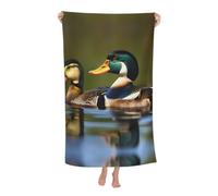 NImongt Two Mallard Ducks Print Oversized Adult Beach Towel For Travel Weekend Getaways Festivals Camping Trips