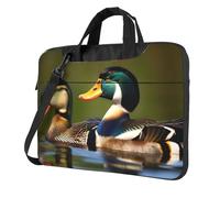 NImongt Two Mallard Ducks Print Portable Laptop Bag Messenger Handbag Commute Meeting Office Travel Shoulder Bags
