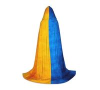 NImongt Ukrainian Flag Print Teens Kids And Adults Hooded Cloak Wizard Gothic Robe Carnival Halloween Cosplay