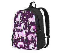 NImongt Unicorns Pink Print Large Capacity Backpack For Adults Travel School Commuter Work Daily Use Outdoor