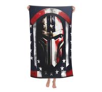 NImongt USA Flag American Spartan Print Summer Needs Oversized Adult Beach Towel 32 x 52 in Soft Quick Dry Lightweight