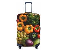 NImongt Variety Fresh Vegetables Fruits Print Suitcase Cover Universal Elastic Luggage Accessory Holiday Beach Business Travel