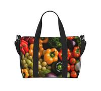 NImongt Variety Fresh Vegetables Fruits Print Versatile Hand Travel Bag Lightweight Tote Weekend Beach Getaways Gym Commutes