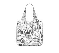 NImongt Video Game Boys Print Women Men Foldable Reusable Shopping Lightweight Tote Bag Weekend Travel Gym Beach