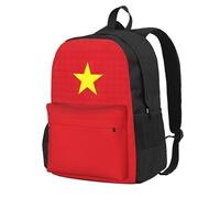 NImongt Vietnamese Flag Print Adult Backpack Water-Resistant Large Capacity For Hiking Camping Commuting Picnics