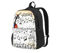 NImongt Violin Sheet Music Print Large Capacity Backpack For Adults Travel School Commuter Work Daily Use Outdoor