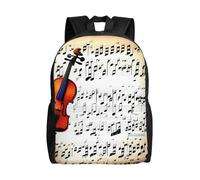 NImongt Violin Sheet Music Print Unisex Double Shoulder Backpack Lightweight Travel Rucksack Business Weekend Work