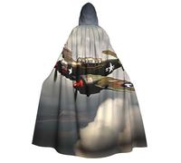 NImongt World War 2 Aircraft Airplane 2-Standard-Scale-2_00x Print Adult One Size Hooded Cloak Cosplay Halloween Carnival Christmas Theme Costume