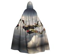 NImongt World War 2 Aircraft Airplane 2-Standard-Scale-2_00x Print Hooded Cloak Carnival Cosplay Cape Robe Festivals Outdoor Celebrations Themed Party