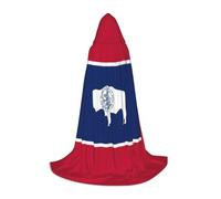 NImongt Wyoming State Flag Print Teens Kids And Adults Hooded Cloak Wizard Gothic Robe Carnival Halloween Cosplay