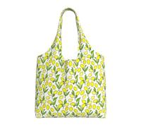 NImongt Yellow Fresh Lemons Print Unisex Oversized Canvas Tote Bag Reusable Lightweight Shoulder Handbag Shopping