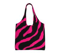 NImongt Zebra Tiger Leopard Pink Print Unisex Oversized Canvas Tote Bag Reusable Lightweight Shoulder Handbag Shopping