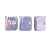 Nimooro 3 Piece Mini Binder Savings Challenge 150/300/500 Saving Money Budgets As Shown Cash Envelope Wallet Budget Binder Notebook Budget
