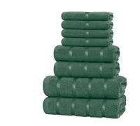 NIMORA Luxury 100% Egyptian Cotton Towel Set - 8-Piece Bale with Face, Hand, and Bath Towels - Ultra-Soft, Absorbent, and Durable for Spa-Like Comfort (Dark Green)