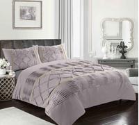 NIMORA Luxury Polycotton Duvet Cover Set - Eleanor Printed Bedding Set with Pillowcases | Soft & Durable Quilt Cover in Elegant Design (silver, Double)
