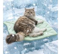 Nimorio Cat Leaves Cooling Mat Comfortable Soft Fabric Breathable Cozy for All Seasons 26.5" x 20.5" Ideal for Cats and Small Pets