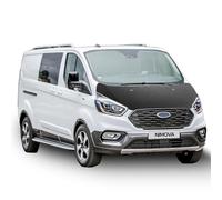 NIMOVA Front Diamond Effect Black Full Bonnet Bra Cover Protector Guard For Ford Transit Custom 2018-2023 Models