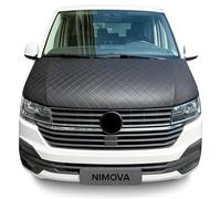 NIMOVA Front Diamond Effect Black Full Bonnet Bra Cover Protector Guard For Volkswagen VW T6 Transporter 2016-2021 Models