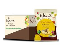 Nim's Pineapple Crisps Case of 12 (20g) - Made in UK Healthy 100% Whole Dried Fruit Snack - Sugar Free, Salt Free, High in Fibre, Vegan, Vegetarian, Low Calorie, Gluten, Fat Free