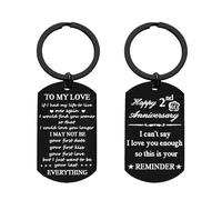 Nimteve Anniversary Keychain Gifts for Him Her Valentine's Day Gifts Happy Wedding Anniversary for Husband Wife Happy Anniversary Keychain for Boyfriend Girlfriend (2nd Anniversary Keychain)