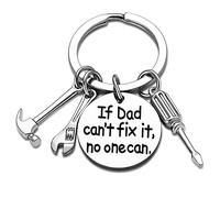 Nimteve Dad Gift Dad Keyring Papa Gifts for Dad From Daughter Son Fathers Day Key Ring Keychain Daddy Birthday Gifts for Dad Funny Dad Gifts If Dad Cant fix it no one can (to My dad)