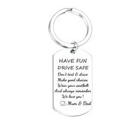 Nimteve Drive Safe Keychain 16 Years Old Keychain Gifts for Daughter Son New Driver Gift to Daughter Son from Mum Dad Graduation Gift from Mum Dad