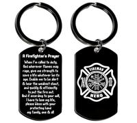 Nimteve Firefighters Prayer Keychain Firefighter Keyring Firefighter Gift For Men Women Fireman Retirement Christmas Birthday Gift