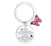 Nimteve Friendship Gift for Women To My Friend Keyring Butterfly Pendant Gift for Besties Christmas Birthday Gifts for Friends