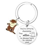 Nimteve Funny Otter Keyring Emotional Support Inspirational Gift for Friend Coworker Encouragement Gift Otter Keychain Cheer Up Keepsake