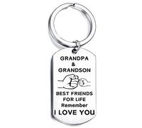 Nimteve Grandad Gifts Grandad Birthday Gifts Grandpa Keying from Grandson Grandpa Gift Best Friends for Life Granddad Grandfather Keychains Father's Day Birthday Gift for Granddad (silver)