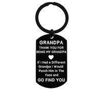 Nimteve Grandpa Gifts Grandpa Birthday Gifts Keyrings Grandpa Keying from Grandson Christmas Grandpa Gift Granddad keyring Grandfather Keychains Father's Day Birthday Gift for Granddad (black)