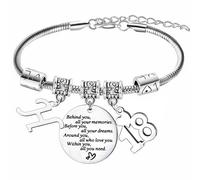 Nimteve Happy 18th Birthday Bracelet with Initial Letter Birthday Gifts for Friends A-Z Letter Birthday Bracelet Gift Inspirational Birthday Gifts Birthday Presents for Girls Boys Teens (Letter H)
