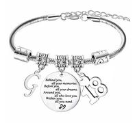 Nimteve Happy 18th Birthday Bracelet with Initial Letter Birthday Gifts for Friends A-Z Letter Birthday Bracelet Gift Inspirational Birthday Gifts Birthday Presents for Girls Boys Teens (Letter G)