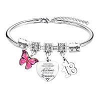 Nimteve Inspirational Bracelet Birthday Gifts for Women You Are Awesome Bracelet Birthday Bracelet Gifts for Mom Aunt Happy Birthday Bracelet for Friends Sister Daughter Granddaughter, One Size