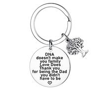 Nimteve Step Dad Keyring Father's Day Gifts for Stepdad Birthday Keyring Gift for Stepdad Stepfather from Daughter Son Birthday Gift for Step Dad Thank You Gifts For Dad Keychain Step Dad in Law